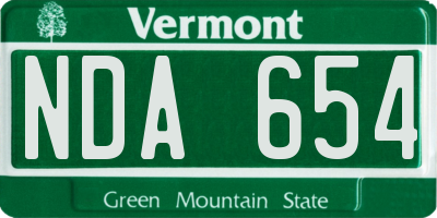 VT license plate NDA654