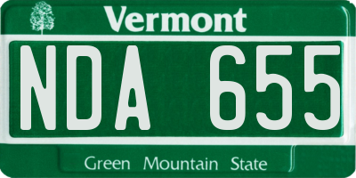 VT license plate NDA655
