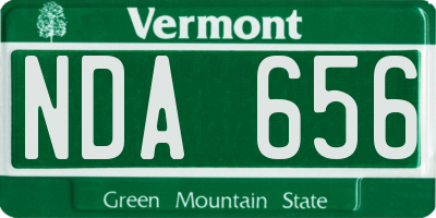 VT license plate NDA656