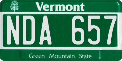 VT license plate NDA657