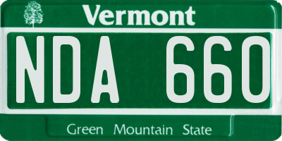 VT license plate NDA660
