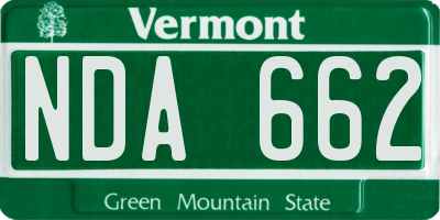 VT license plate NDA662