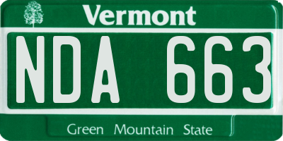 VT license plate NDA663