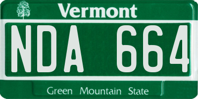 VT license plate NDA664