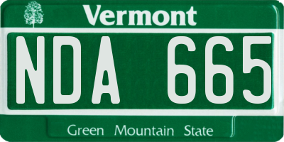 VT license plate NDA665