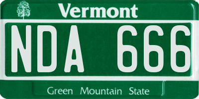 VT license plate NDA666