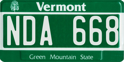 VT license plate NDA668