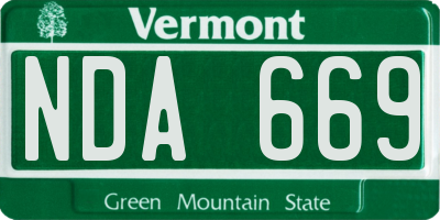 VT license plate NDA669