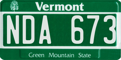 VT license plate NDA673