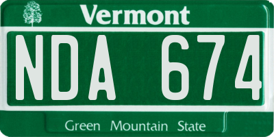 VT license plate NDA674