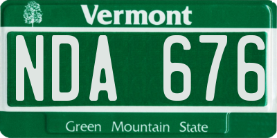 VT license plate NDA676