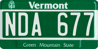 VT license plate NDA677