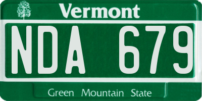 VT license plate NDA679