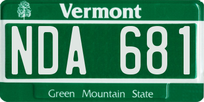 VT license plate NDA681
