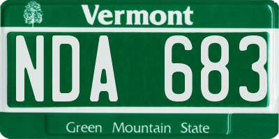 VT license plate NDA683
