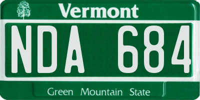 VT license plate NDA684