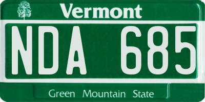 VT license plate NDA685