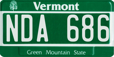 VT license plate NDA686