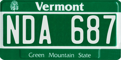 VT license plate NDA687