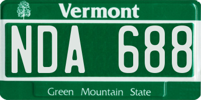 VT license plate NDA688