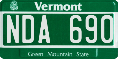 VT license plate NDA690
