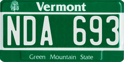 VT license plate NDA693