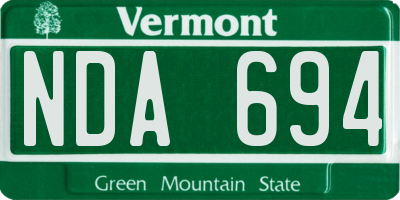 VT license plate NDA694