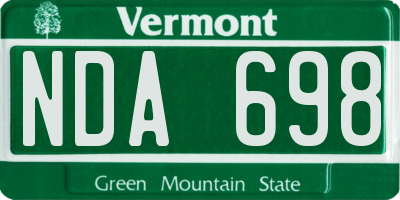VT license plate NDA698