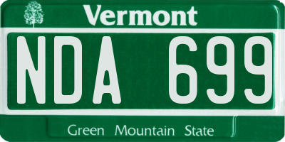 VT license plate NDA699