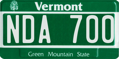 VT license plate NDA700