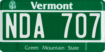 VT license plate NDA707