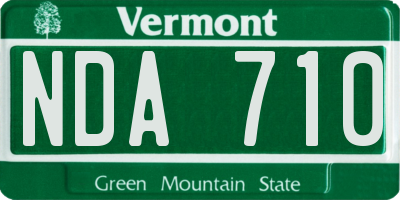 VT license plate NDA710