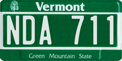 VT license plate NDA711