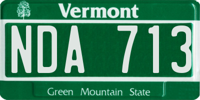 VT license plate NDA713