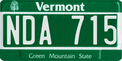 VT license plate NDA715