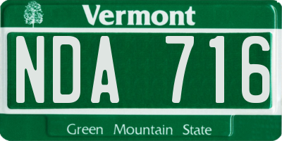 VT license plate NDA716