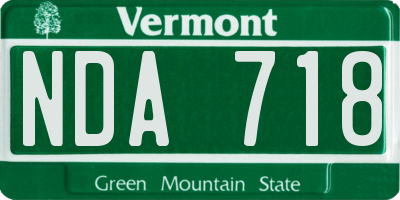 VT license plate NDA718