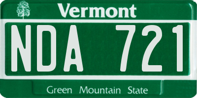VT license plate NDA721