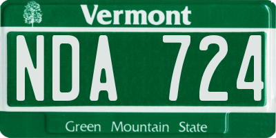 VT license plate NDA724
