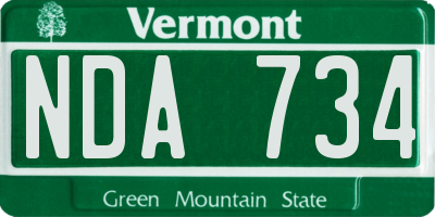 VT license plate NDA734