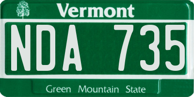 VT license plate NDA735