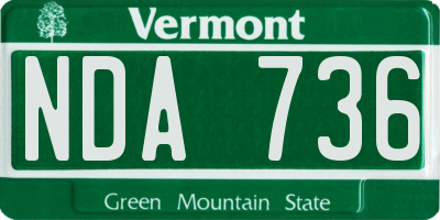 VT license plate NDA736