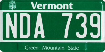 VT license plate NDA739