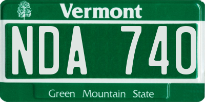 VT license plate NDA740