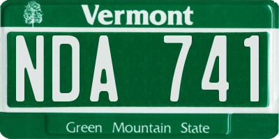 VT license plate NDA741