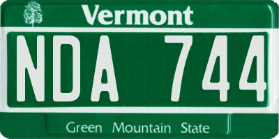 VT license plate NDA744