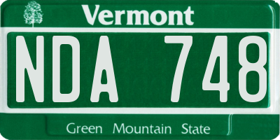 VT license plate NDA748