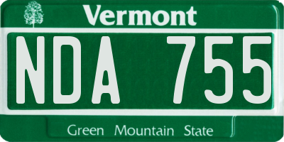 VT license plate NDA755