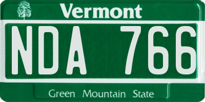 VT license plate NDA766