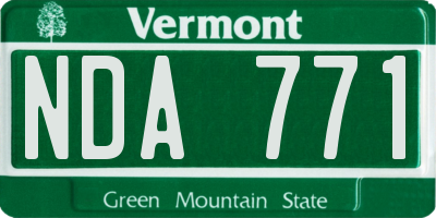 VT license plate NDA771